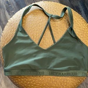 Olive green sports bra or yoga top